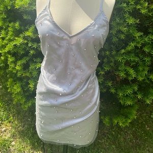 Silver dress with pearls